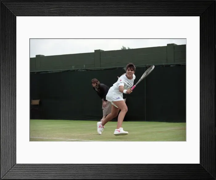 Framed Print : Wimbledon Tennis. Jennifer Capriati in action. July 1991 91-4184-039 Framed Print : Wimbledon Tennis. Jennifer Capriati in action. July 1991 91-4184-039