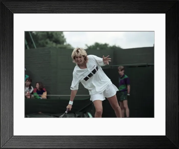 Framed Print : Wimbledon Tennis. Brenda Schultz in action. July 1991 91-4184-056 Framed Print : Wimbledon Tennis. Brenda Schultz in action. July 1991 91-4184-056