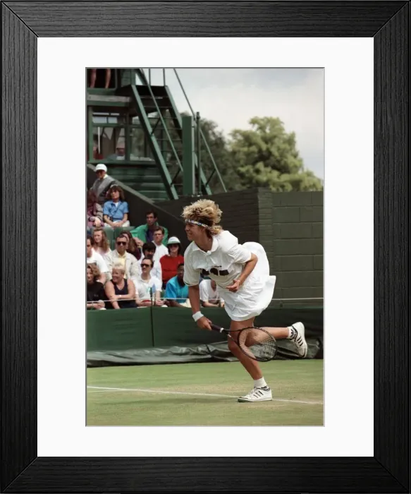 Framed Print : Wimbledon Tennis. Brenda Schutz in action. July 1991 91-4184-034 Framed Print : Wimbledon Tennis. Brenda Schutz in action. July 1991 91-4184-034