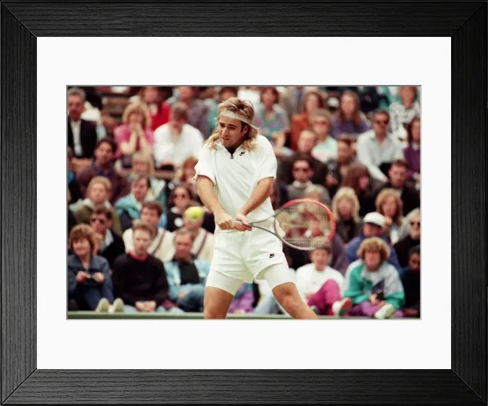 Framed Print : Wimbledon Tennis. Andre Agassi. July 1991 91-4178-103