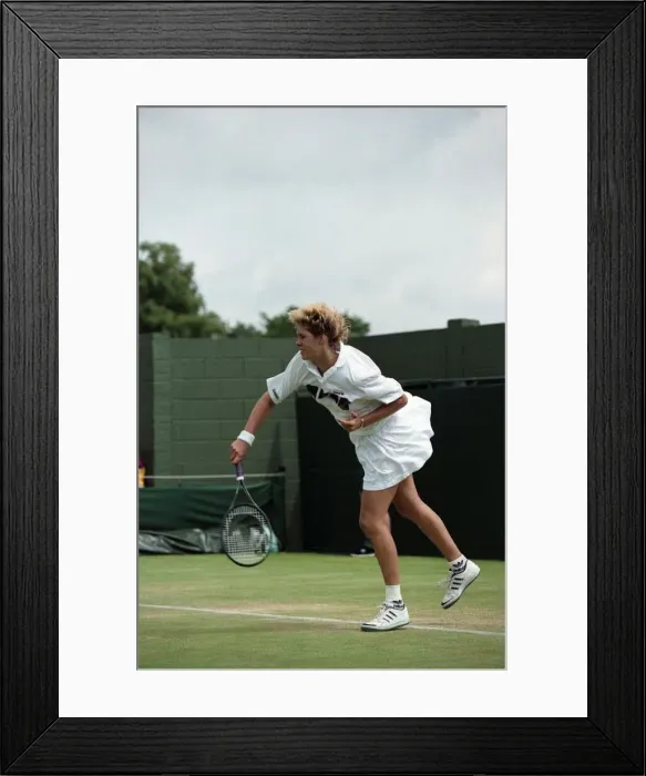 Framed Print : Wimbledon Tennis. Brenda Schutz in action. July 1991 91-4184-048 Framed Print : Wimbledon Tennis. Brenda Schutz in action. July 1991 91-4184-048