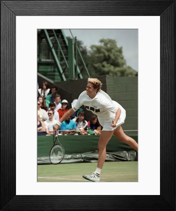 Framed Print : Wimbledon Tennis. Brenda Schultz in action. July 1991 91-4184-043 Framed Print : Wimbledon Tennis. Brenda Schultz in action. July 1991 91-4184-043