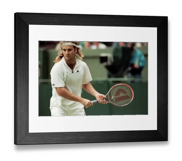 Framed Print : Wimbledon Tennis. Andre Agassi. July 1991 91-4178-099 Framed Print : Wimbledon Tennis. Andre Agassi. July 1991 91-4178-099