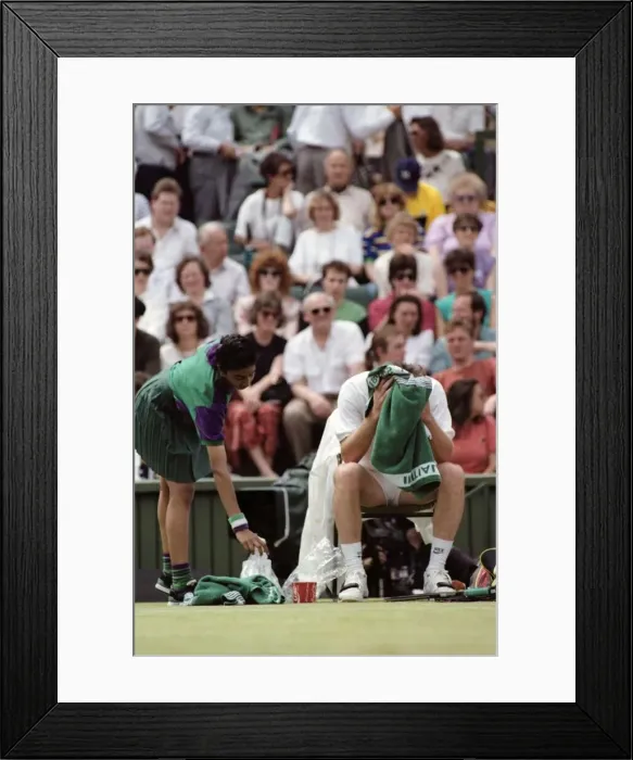 Framed Print : Wimbledon Tennis. McEnroe v. Edberg. July 1991 91-4197-254 Framed Print : Wimbledon Tennis. McEnroe v. Edberg. July 1991 91-4197-254