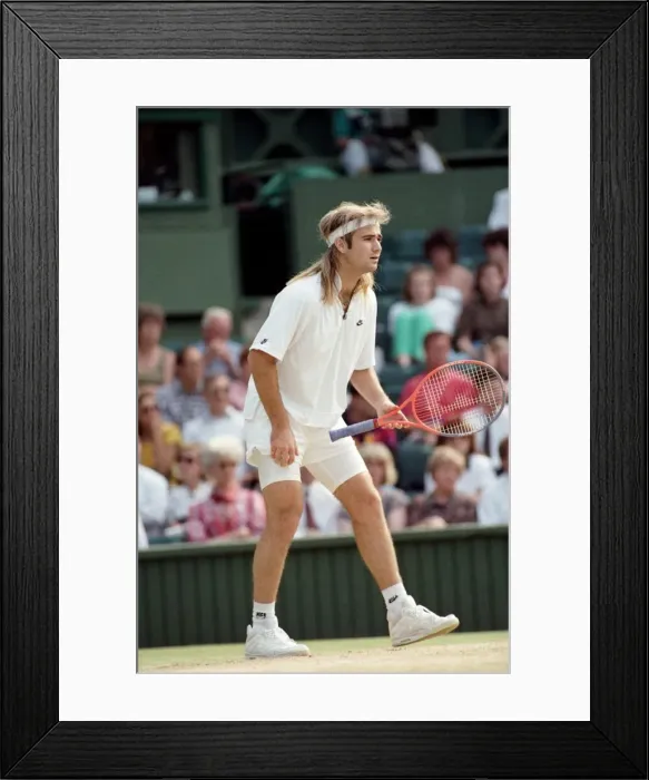 Framed Print : Wimbledon Tennis. Mens Quarter Final: Andre Agassi v. David wheaton Framed Print : Wimbledon Tennis. Mens Quarter Final: Andre Agassi v. David wheaton
