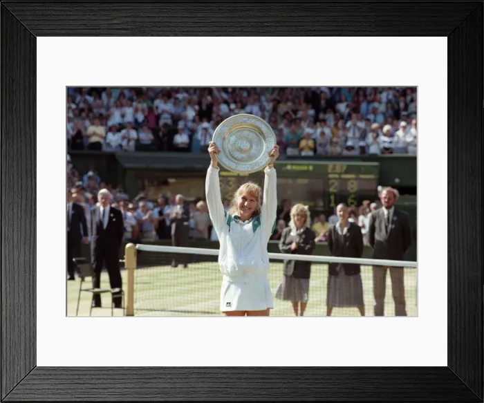 Framed Print : Wimbledon Ladies Final. Winners Trophy presented to Steffi Graf by Duchess of Kent After Framed Print : Wimbledon Ladies Final. Winners Trophy presented to Steffi Graf by Duchess of Kent After