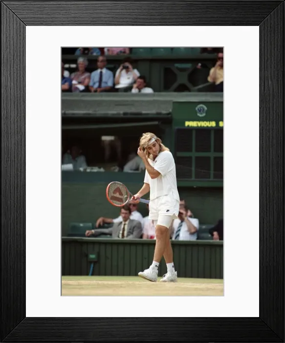 Framed Print : Wimbledon Tennis. Mens Quarter Final: Andre Agassi v. David wheaton Framed Print : Wimbledon Tennis. Mens Quarter Final: Andre Agassi v. David wheaton