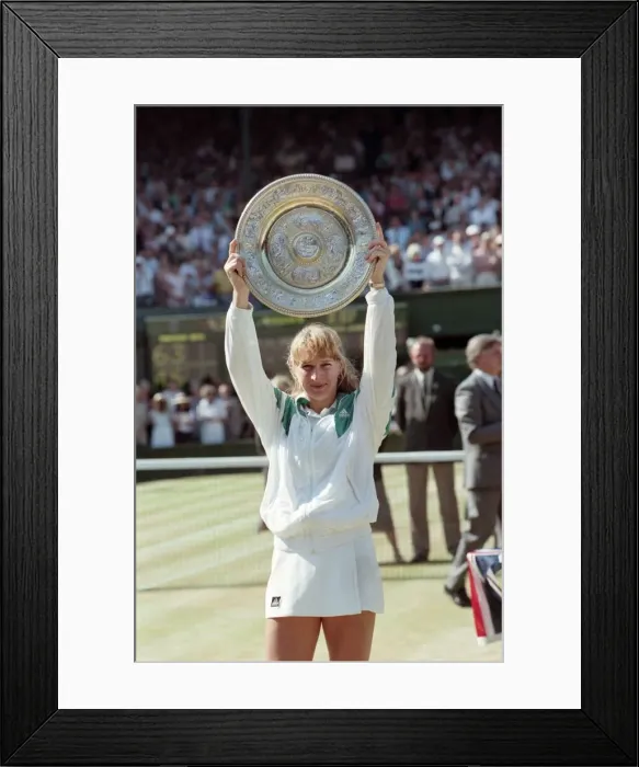 Framed Print : Winners Trophy presented to Steffi Graf by Duchess of Kent After Her Victory in the Final