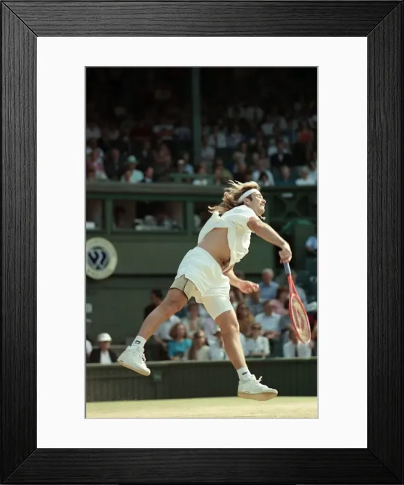 Framed Print : Wimbledon Tennis. Men s: Andre Agassi v. David Wheaton Framed Print : Wimbledon Tennis. Men s: Andre Agassi v. David Wheaton