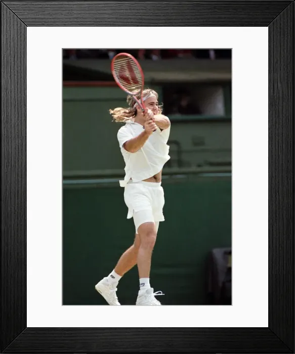 Framed Print : Wimbledon Tennis. Andre Agassi. July 1991 91-4218 Framed Print : Wimbledon Tennis. Andre Agassi. July 1991 91-4218