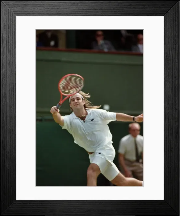 Framed Print : Wimbledon Tennis. Andre Agassi. July 1991 91-4218-063