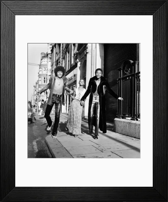 Framed Print : Black teenage boys and girls wearing fashion during a photo shoot
