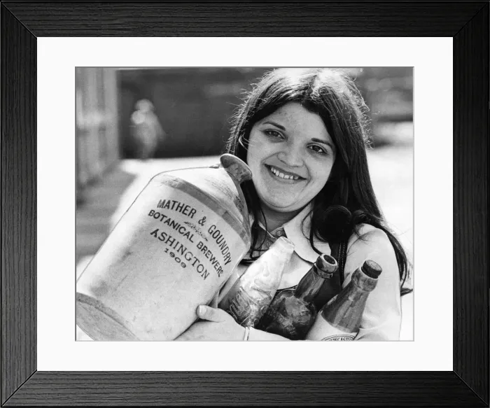 Framed Print : Eighteen year old Maureen Cole from Cowpen Estate, Blyth shows some of the bottles Framed Print : Eighteen year old Maureen Cole from Cowpen Estate, Blyth shows some of the bottles
