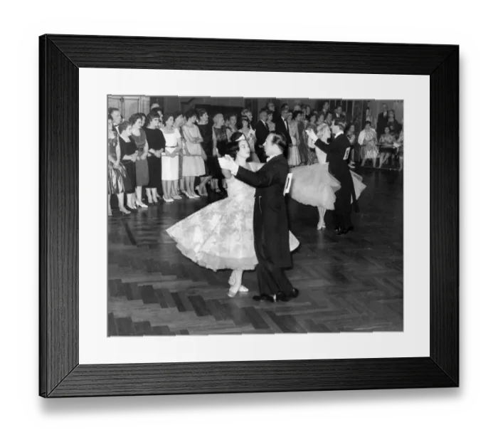 Framed Print : A group of Ballroom Dancing couples in Old Time Dance Competition