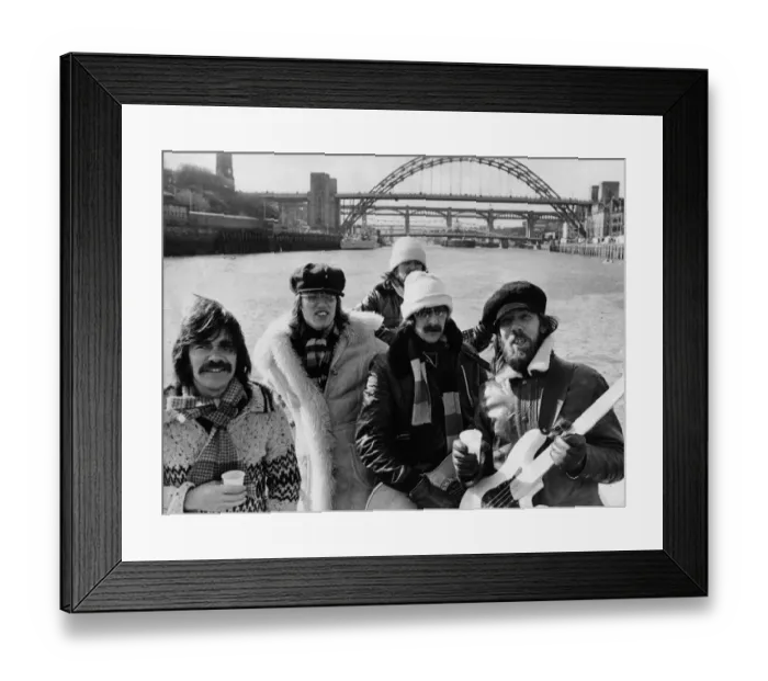 Framed Print : Lindisfarne sailed down the Tyne on a musical journey. The group were filming on board a Framed Print : Lindisfarne sailed down the Tyne on a musical journey. The group were filming on board a