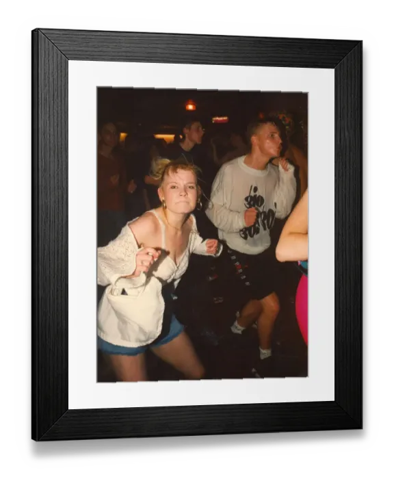 Framed Print : Clubbers get hot and sweaty enjoying a rave Framed Print : Clubbers get hot and sweaty enjoying a rave