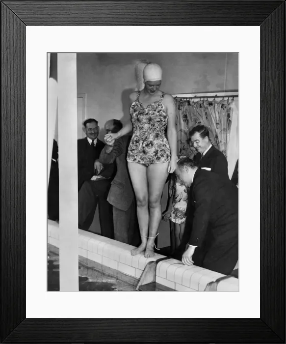 Framed Print : Demonstration of unsinkable swimsuits to 30 Northern Area Orthopaedic Specialists Framed Print : Demonstration of unsinkable swimsuits to 30 Northern Area Orthopaedic Specialists