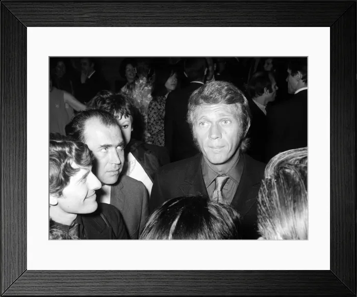 Framed Print : Reception for Steve McQueen star of Bullitt at the savoy hotel at which Christine Keeler Framed Print : Reception for Steve McQueen star of Bullitt at the savoy hotel at which Christine Keeler