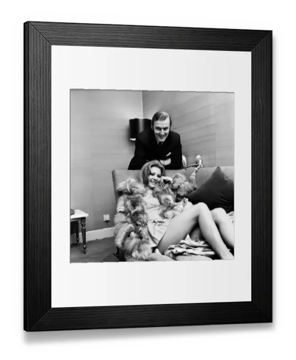 Framed Print : Actress Vicki Hodge with her advertising executive fiance Ian Heath at Ian Framed Print : Actress Vicki Hodge with her advertising executive fiance Ian Heath at Ian