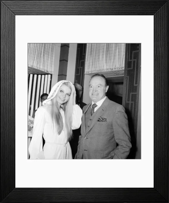 Framed Print : Entertainment: Film actor Bob Hope opens how to commit marriage