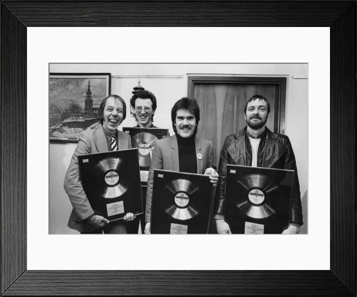 Framed Print : Lindisfarne receive their first platinum disc for the 1971 album Fog on the Tyne Framed Print : Lindisfarne receive their first platinum disc for the 1971 album Fog on the Tyne