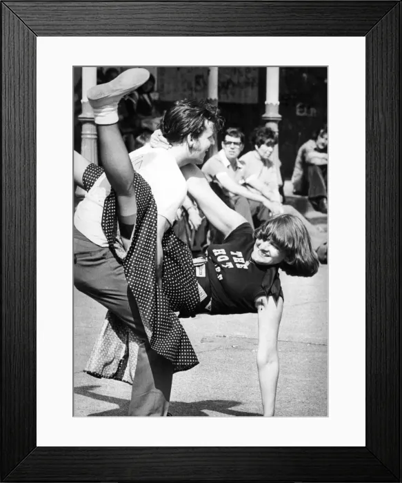 Framed Print : A couple enjoying rock n roll dancing - Jiving 01  /  06  /  82 circa
