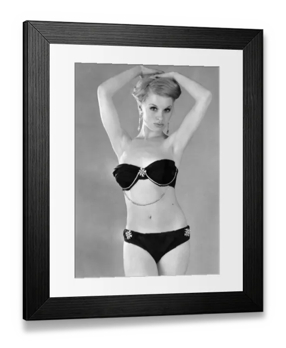 Framed Print : Model wearing a bikini. June 1965 P018085