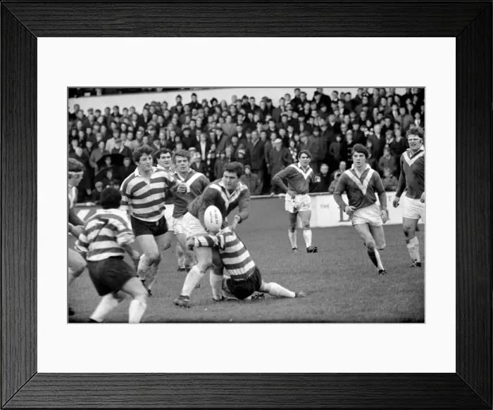 Framed Print : Leigh v. Oldham. Action from the match. November 1969 Z11533-001