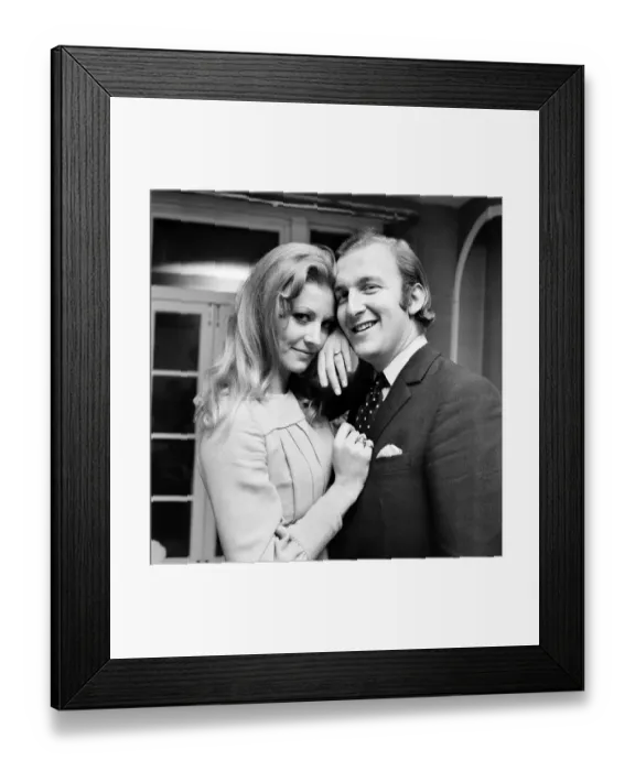Framed Print : Actress Vicki Hodge with her advertising executive fiance Ian Heath at Ian Framed Print : Actress Vicki Hodge with her advertising executive fiance Ian Heath at Ian