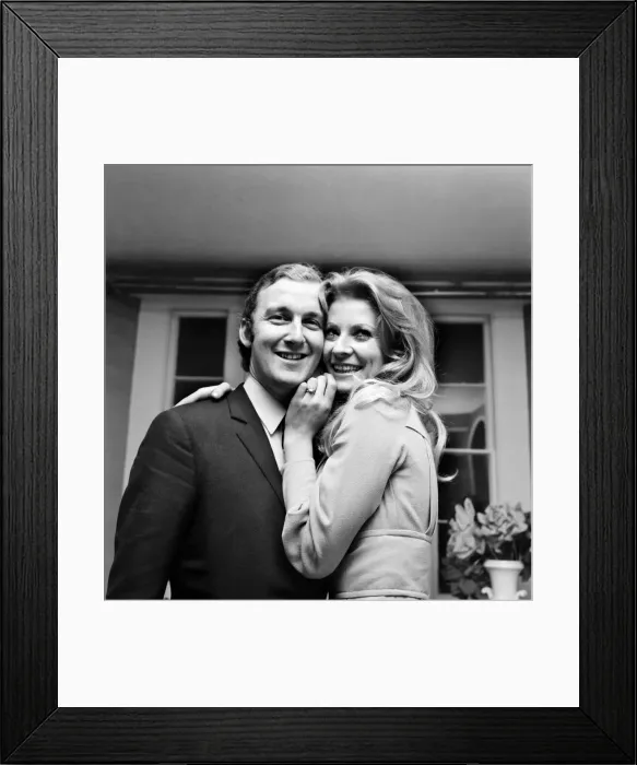 Framed Print : Actress Vicki Hodge with her advertising executive fiance Ian Heath at Ian Framed Print : Actress Vicki Hodge with her advertising executive fiance Ian Heath at Ian