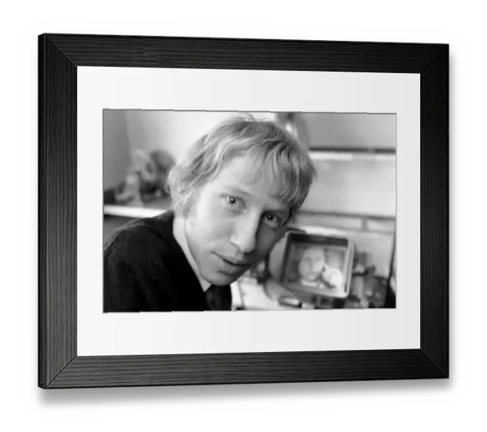 Framed Print : Producer John Goldschmidt working on his film of Bernadette Devlin