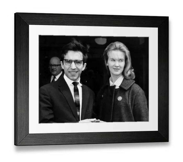 Framed Print : Pianist Vladimir Ashkenazy and his wife Thorunn at London Airport yesterday before they