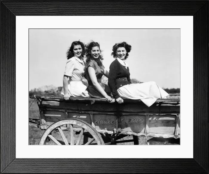 Framed Print : Holiday seaside beauty contestants Margaret, Clara and Elsie Stanley Framed Print : Holiday seaside beauty contestants Margaret, Clara and Elsie Stanley