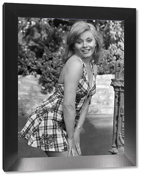 Anne Aston wearing a summer dress. March 1973 P017211