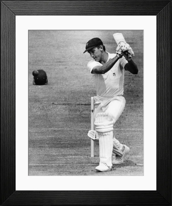 Framed Print : Cricketer. Yorkshire old boy Bill Athey crashes Fletcher for 4. July 1984 P017256 Framed Print : Cricketer. Yorkshire old boy Bill Athey crashes Fletcher for 4. July 1984 P017256