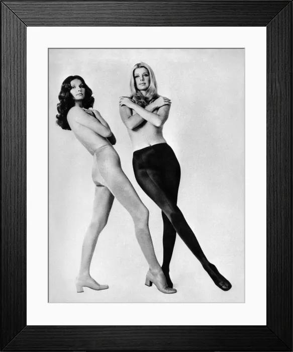 Framed Print : Fashion 1970 s. Two versions of the new Pan-T-Boots. September 1971 P017451