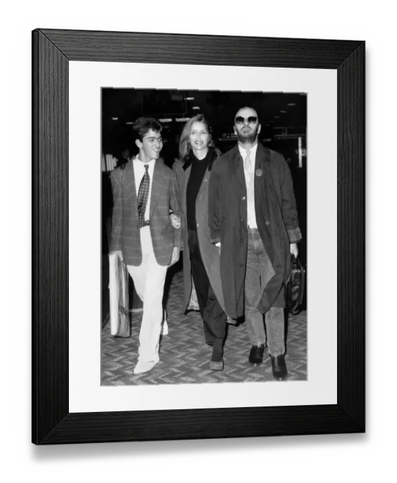 Framed Print : Ringo Starr was at London Airport on Saturday with his wife Barbara Bach with their son Framed Print : Ringo Starr was at London Airport on Saturday with his wife Barbara Bach with their son