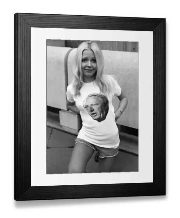 Framed Print : Fashion 1970 s: Going cheap: a cut-price ted on a T-shirt