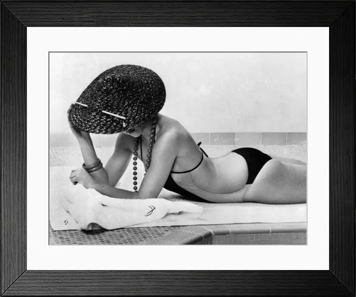 Framed Print : Fashion - Beachwear: Go for the high dive. Now the bathing suit is firmly established as Framed Print : Fashion - Beachwear: Go for the high dive. Now the bathing suit is firmly established as