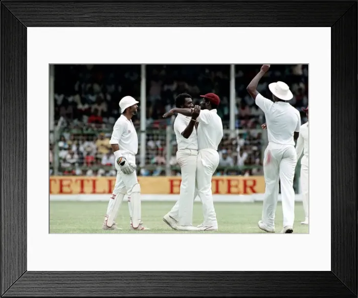 Framed Print : Cricket 5th Test. West Indies v. England. April 1990 90-2286-081 Antigua Recreation