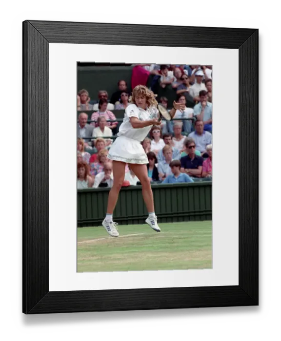 Framed Print : Wimbledon. Steffi Graf (Women Singles Winner) v. Pam Shriver. June 1988 88-3518-121