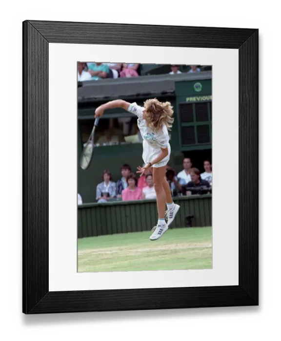 Framed Print : Wimbledon. Steffi Graf (Women Singles Winner) v. Pam Shriver. June 1988 88-3518-093 Framed Print : Wimbledon. Steffi Graf (Women Singles Winner) v. Pam Shriver. June 1988 88-3518-093