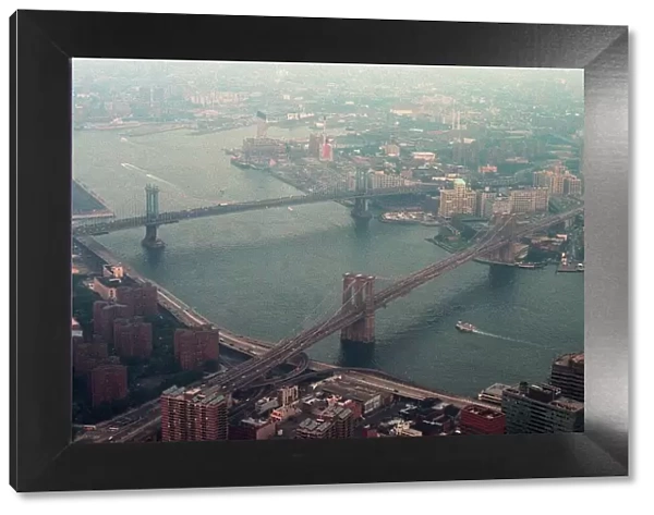 New York aerial view of the Brooklyn bridge August 1999 TOTW 3025