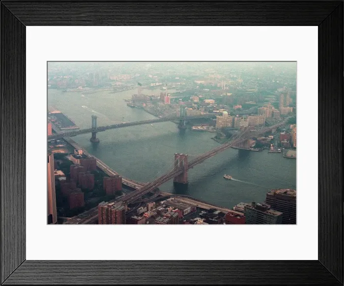 Framed Print : New York aerial view of the Brooklyn bridge August 1999 TOTW 3025 Framed Print : New York aerial view of the Brooklyn bridge August 1999 TOTW 3025