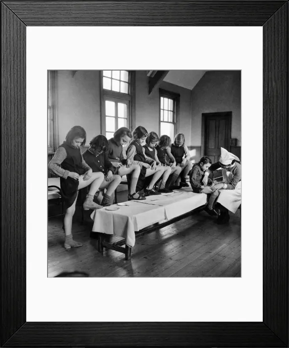 Framed Print : Every day each child must have two injections of insulin