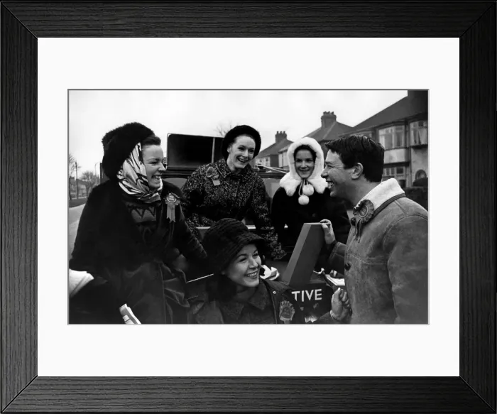 Framed Print : Tory candidate Toby Jessell pictured with some of his pretty canvassers - among whom is Framed Print : Tory candidate Toby Jessell pictured with some of his pretty canvassers - among whom is