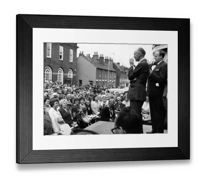 Framed Print : General Election 1964: Conservative party leader Sir Alec Douglas Home speaking to a Framed Print : General Election 1964: Conservative party leader Sir Alec Douglas Home speaking to a