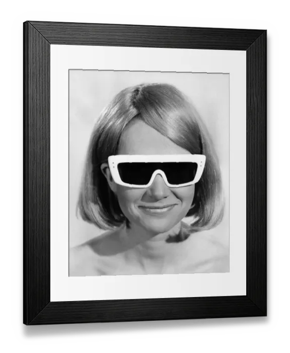 Framed Print : Glasses: Spectacles: Sunglasses Fashion. April 1968 P018639