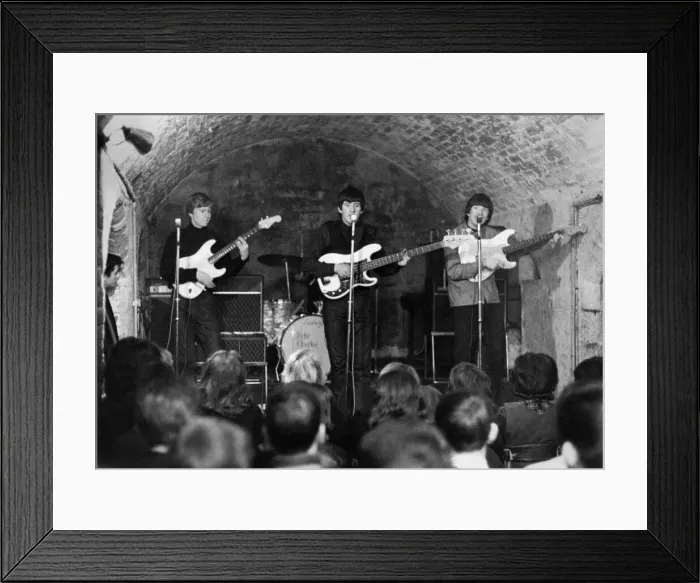 Framed Print : Band performing on stage at the famous Cavern Club in Liverpool, 1964. P018551 Framed Print : Band performing on stage at the famous Cavern Club in Liverpool, 1964. P018551