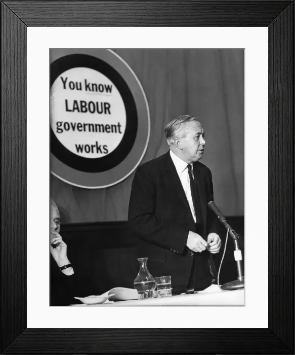 Framed Print : Labour Party Election manifesto. Mr. Harold Wilson tonight outiined the Labour party